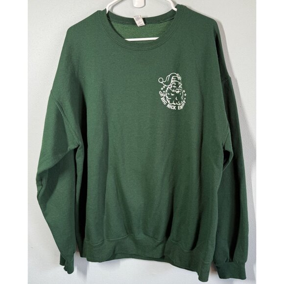 St. Nick Christmas Sweatshirt Green Women XL 'Big Nick Energy' Pullover Crewneck - Picture 1 of 5